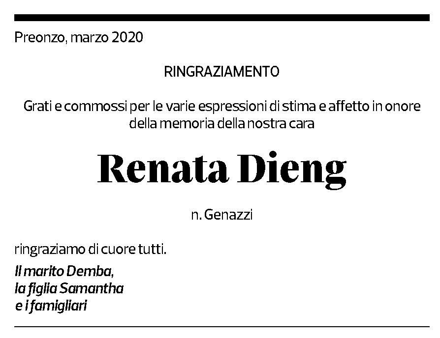 Annuncio funebre Renata Dieng