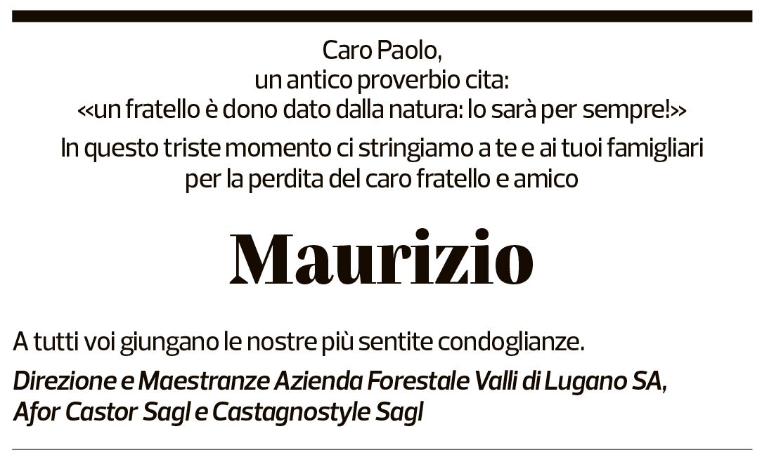 Annuncio funebre Maurizio Sanvido