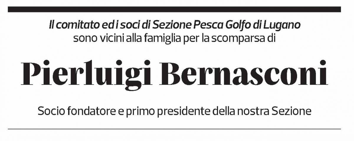 Annuncio funebre Pierluigi Bernasconi