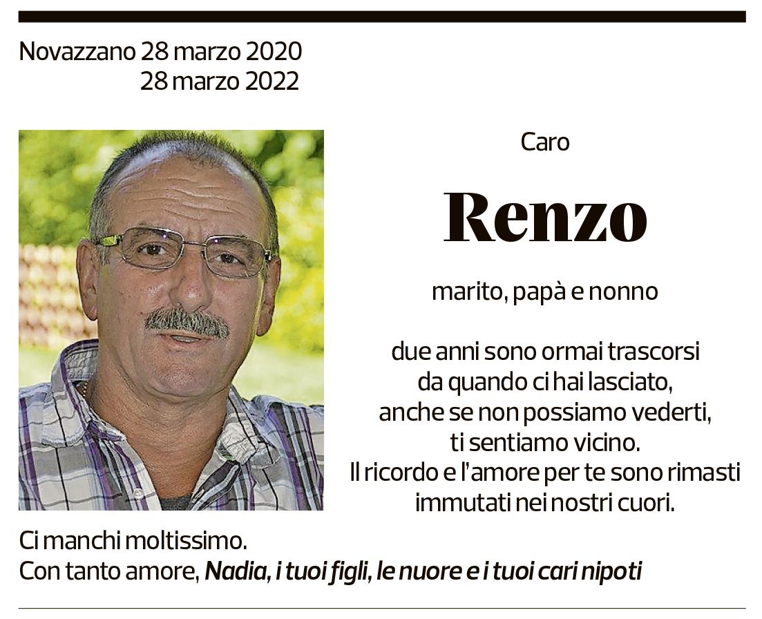 Annuncio funebre Renzo Quattropani