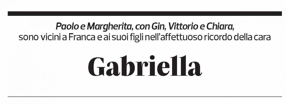 Annuncio funebre Gabriella Borellini