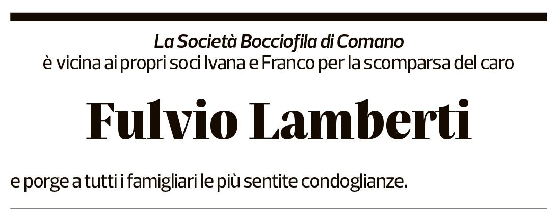 Annuncio funebre Fulvio Lamberti