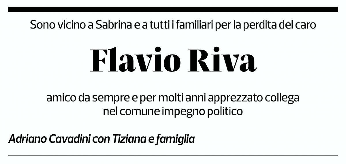 Annuncio funebre Flavio Riva