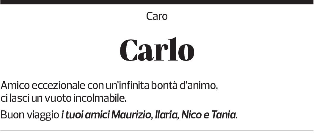 Annuncio funebre Carlo Riva