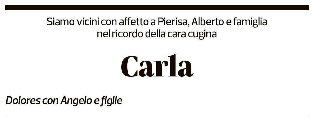 Annuncio funebre Carla Croci