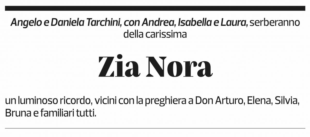 Annuncio funebre Nora Cattaneo