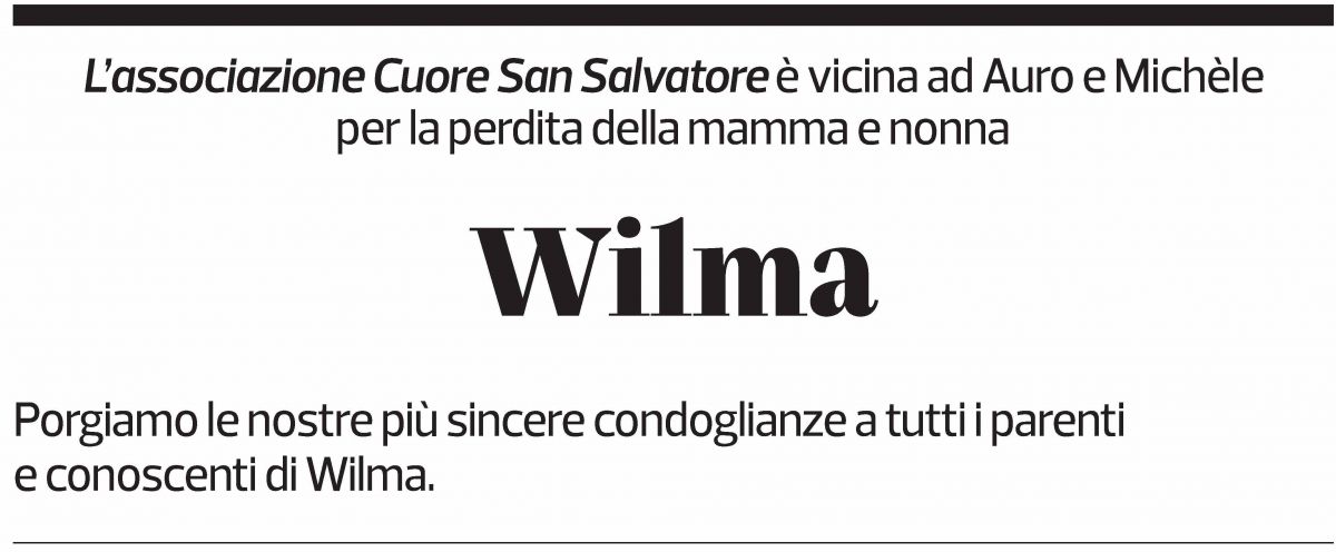 Annuncio funebre Wilma Agustoni