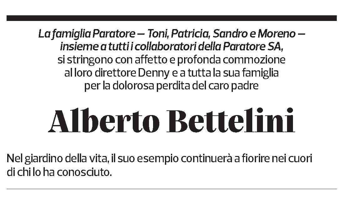 Annuncio funebre Alberto Bettelini