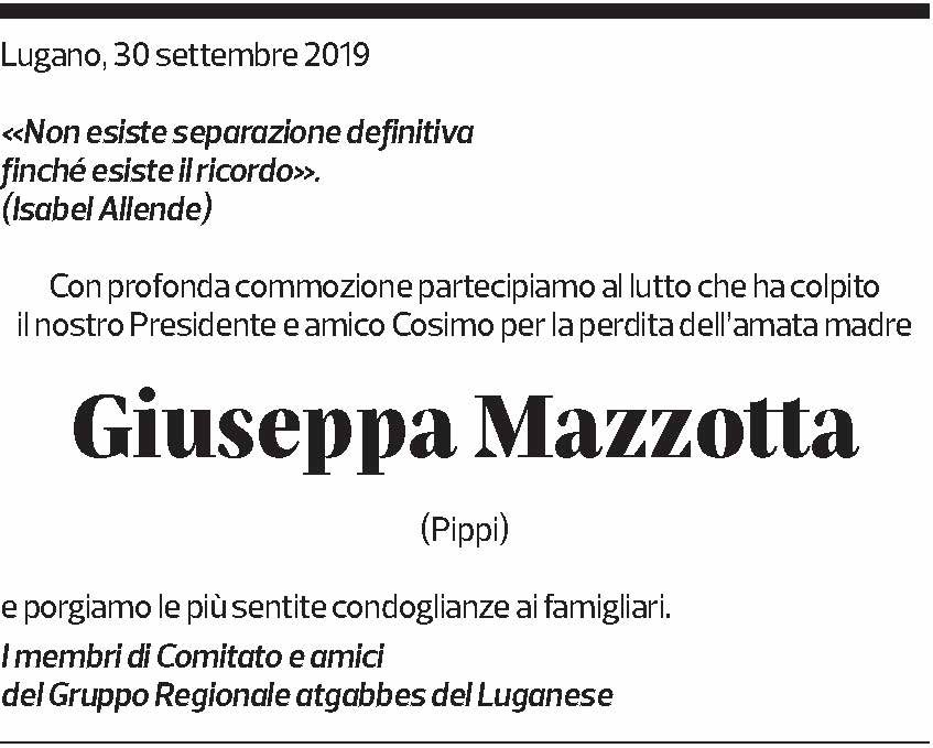 Annuncio funebre Giuseppa Mazzotta