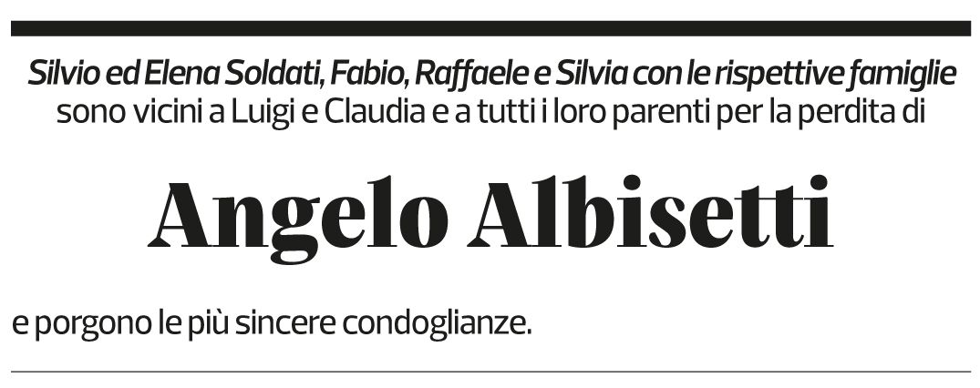 Annuncio funebre Angelo Albisetti