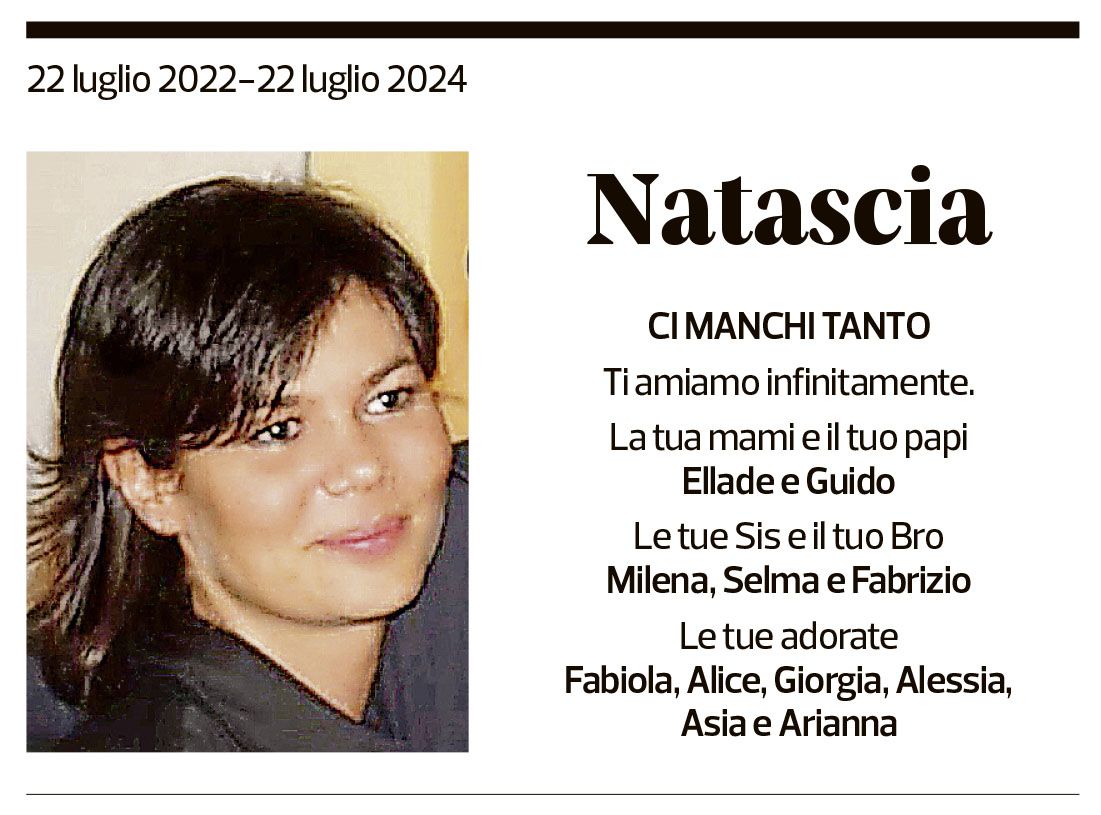 Annuncio funebre Natascia 