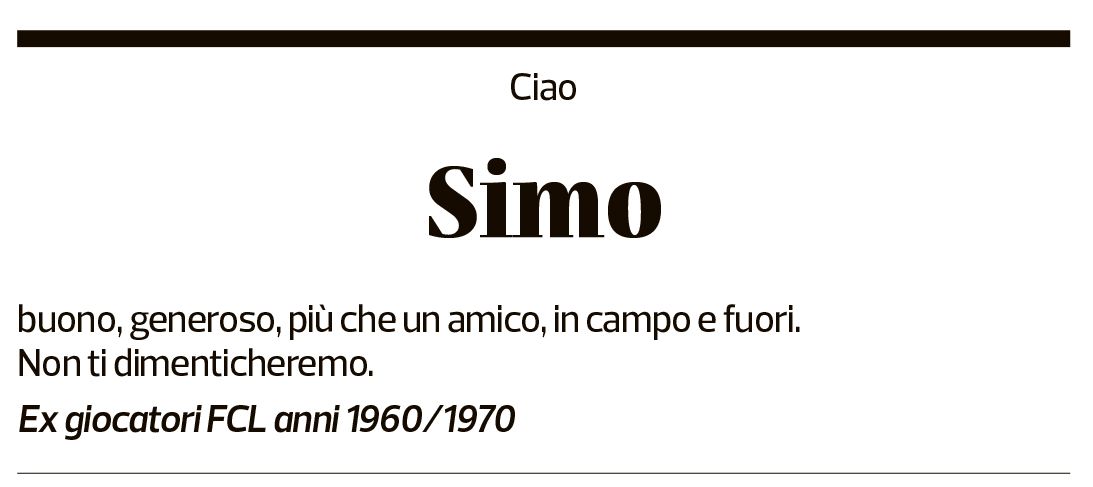 Annuncio funebre Simonetto Simonetti