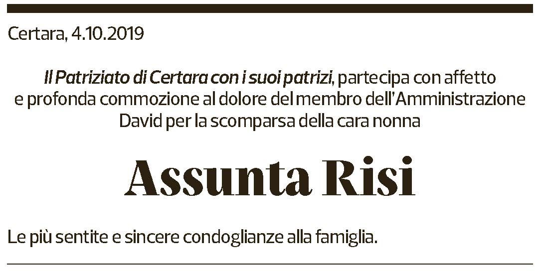 Annuncio funebre Assunta Risi
