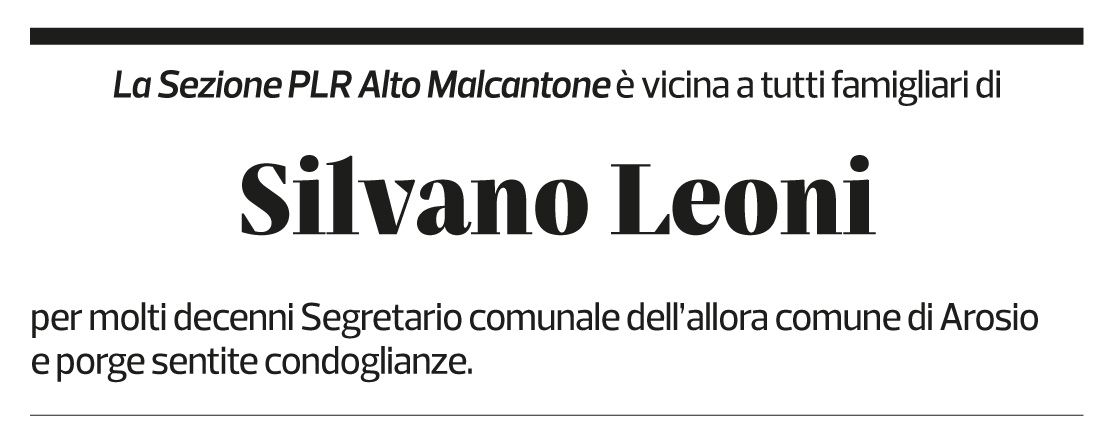 Annuncio funebre Silvano Leoni