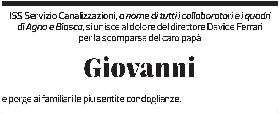 Annuncio funebre Giovanni Ferrari