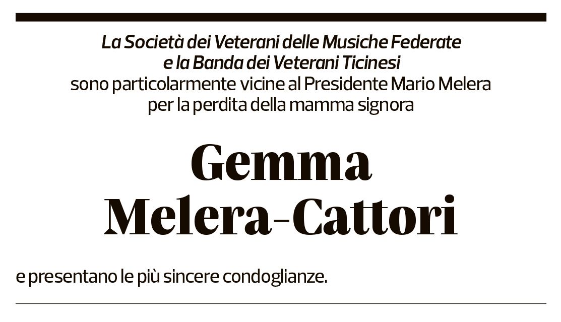 Annuncio funebre Gemma Melera-cattori