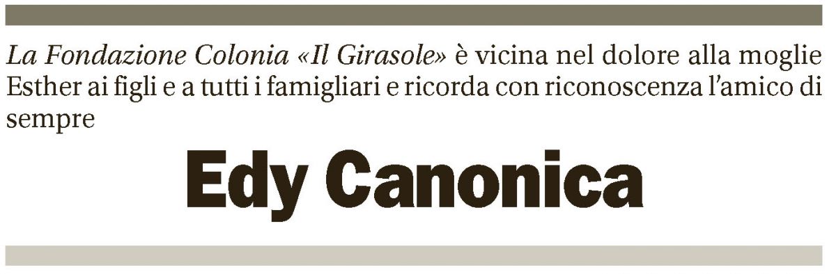 Annuncio funebre Edy Canonica