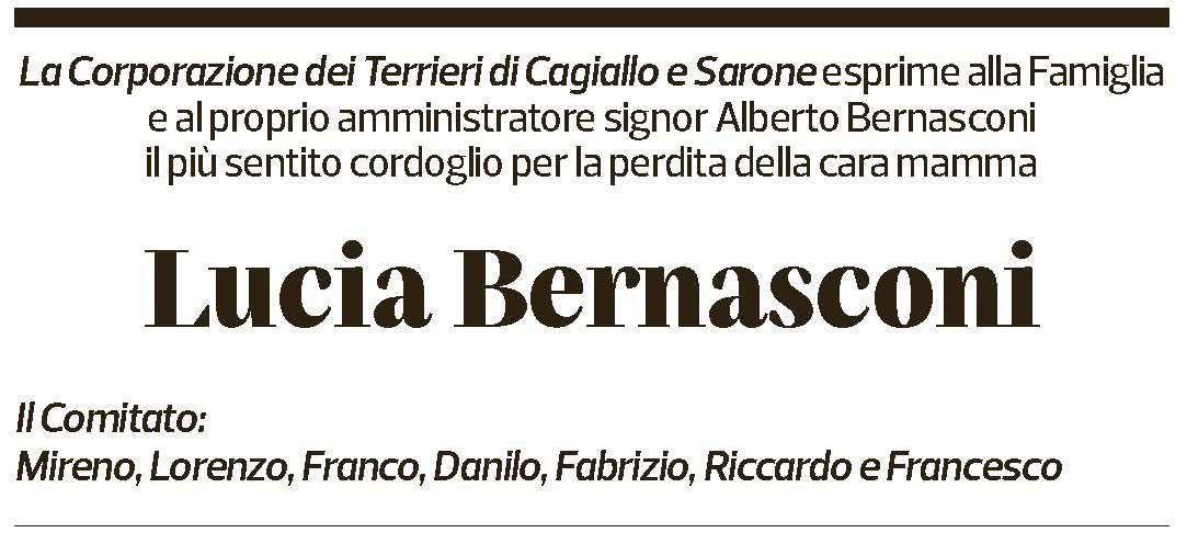 Annuncio funebre Lucia Bernasconi