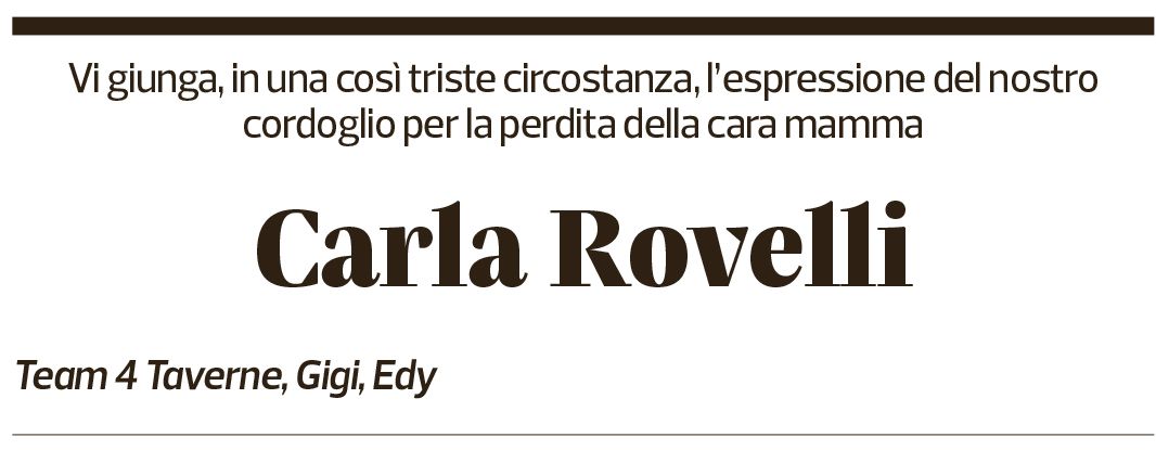 Annuncio funebre Carla Rovelli