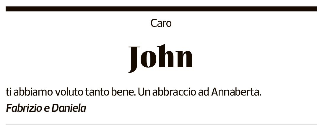 Annuncio funebre John Noseda