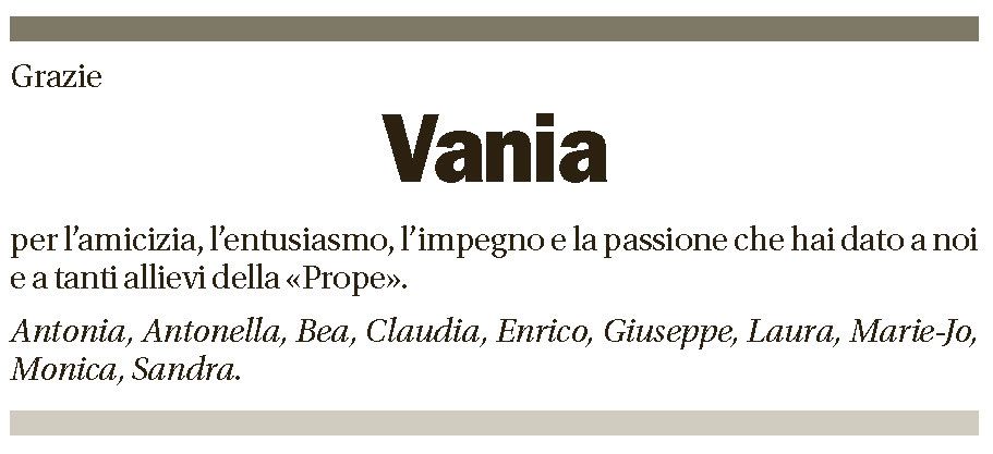 Annuncio funebre Vania Luraschi Beretta-piccoli