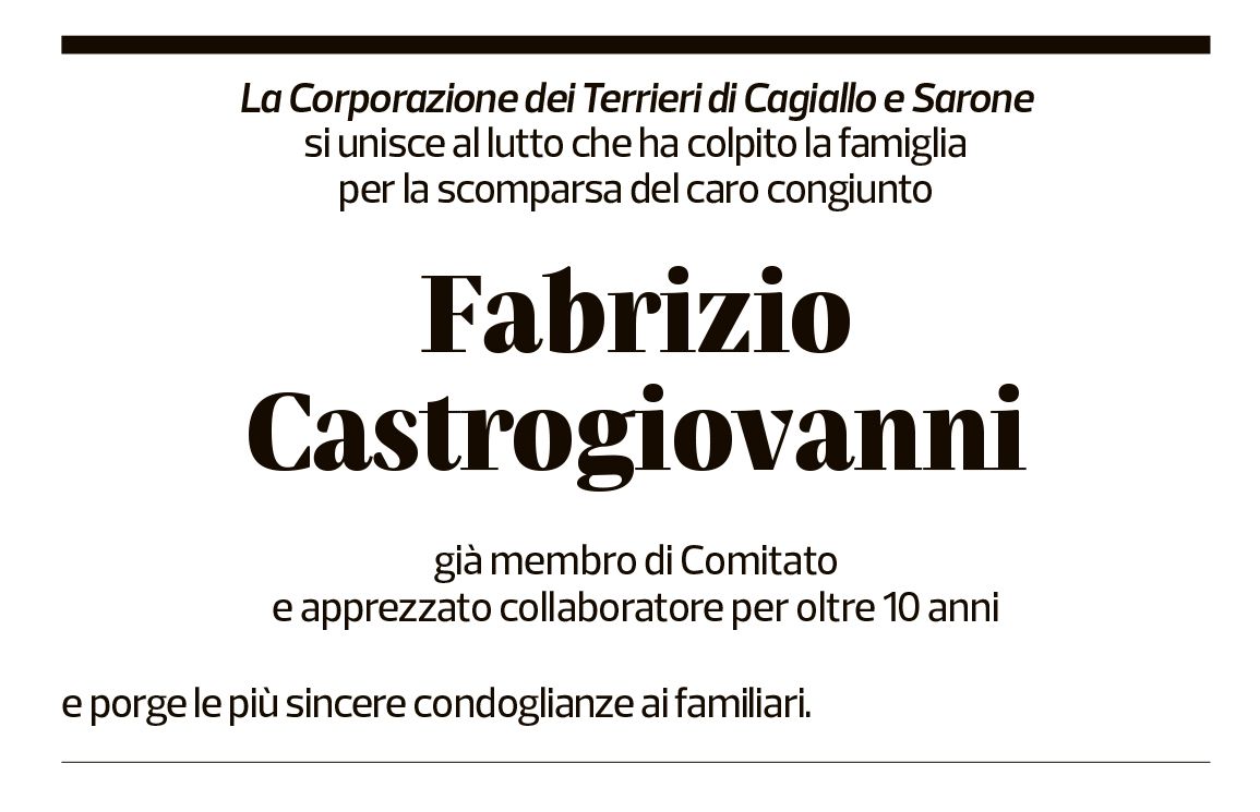 Annuncio funebre Fabrizio Castrogiovanni