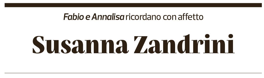 Annuncio funebre Susanna Zandrini