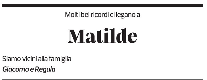Annuncio funebre Matilde Bonetti Soldati