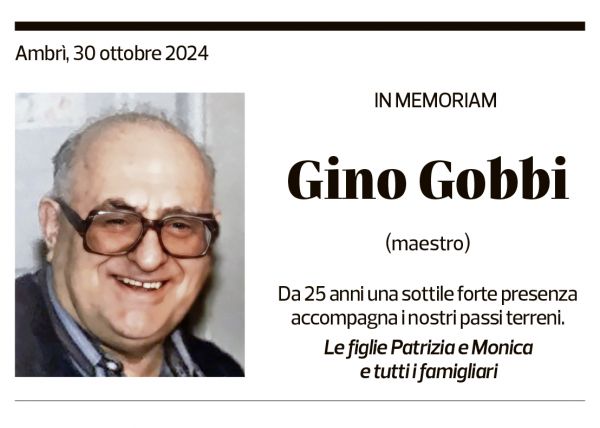 Annuncio funebre Gino Gobbi