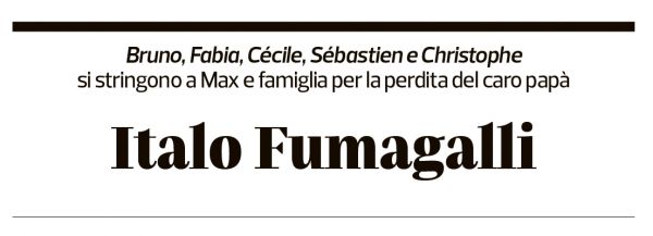 Annuncio funebre Italo Fumagalli