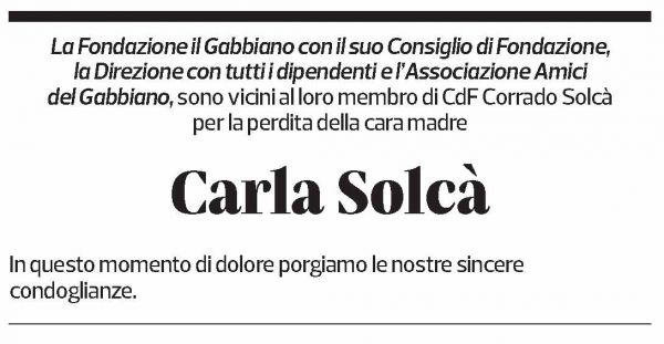 Annuncio funebre Carla Solcà