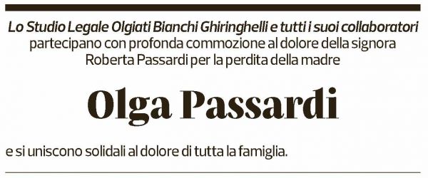 Annuncio funebre Olga Passardi
