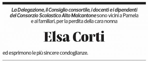 Annuncio funebre Elsa Corti