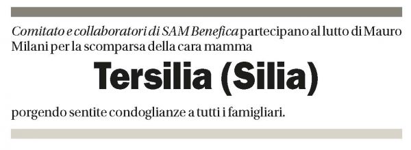Annuncio funebre Tersilia (silia) Milani