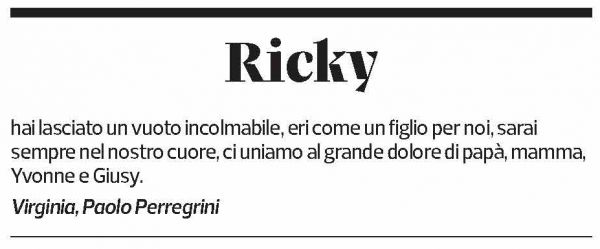 Annuncio funebre Ricky 