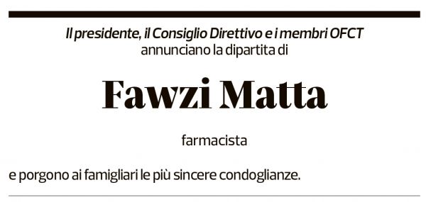 Annuncio funebre Fawzi Matta