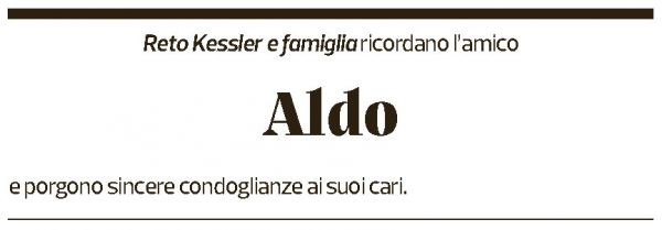 Annuncio funebre Aldo Crivelli