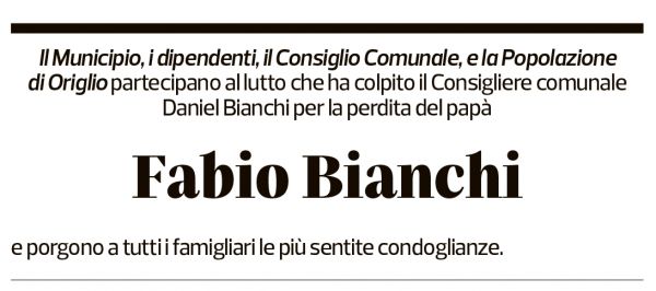 Annuncio funebre Fabio Bianchi