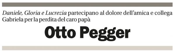Annuncio funebre Otto Pegger