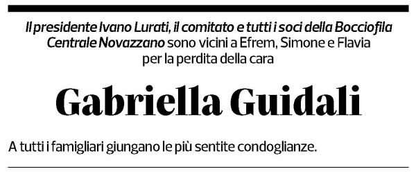 Annuncio funebre Gabriella Guidali