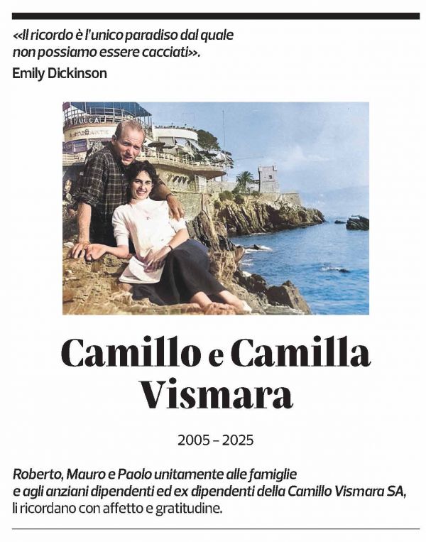 Annuncio funebre Camillo E Camilla Vismara