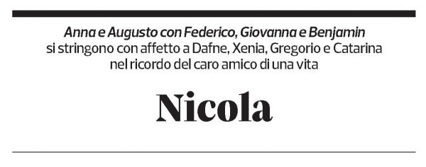 Annuncio funebre Dr. Med. Nicola Ferroni