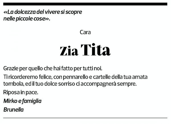 Annuncio funebre Margherita Maspoli