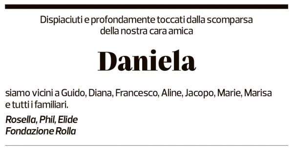 Annuncio funebre Daniela Giudici