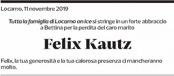 Annuncio funebre Felix Kautz