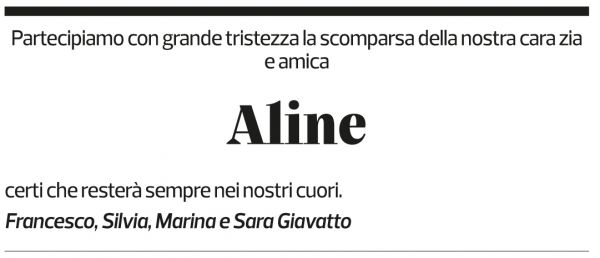 Annuncio funebre Aline Ghezzi