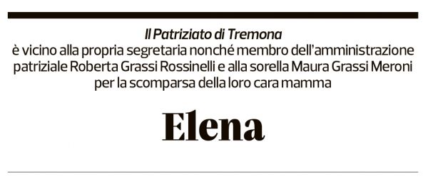 Annuncio funebre Elena Grassi