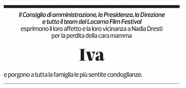 Annuncio funebre Iva Dresti