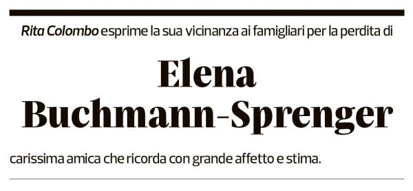 Annuncio funebre Elena Buchmann-sprenger