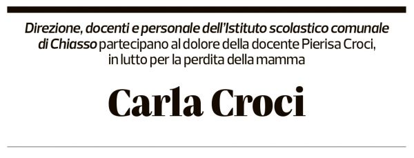 Annuncio funebre Carla Croci